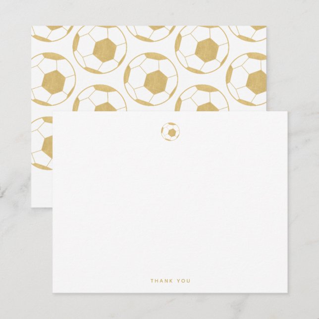 Festa de Futebol Obrigado Cartão de Nota Dourada (Frente/Verso)