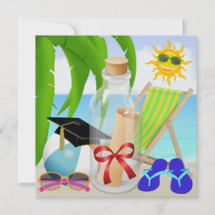 Festa de Graduação em Praia - Convite numa Garrafa