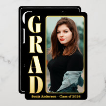 Festa de Graduação Moderna Foto Preta 1