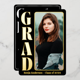 Festa de Graduação Moderna Foto Preta 1 