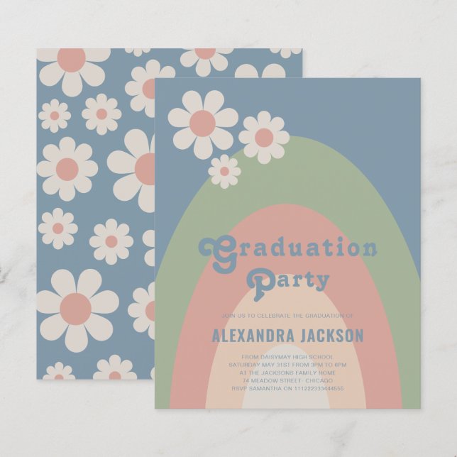 Festa de Graduação Retro Pastel (Frente/Verso)