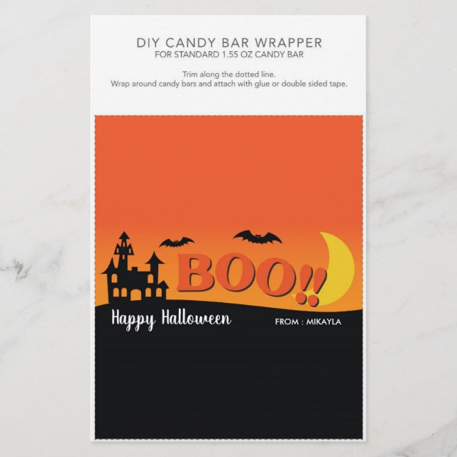 Festa de Halloween, 1,55 Oz, Wrapper de Bar doce (Frente)