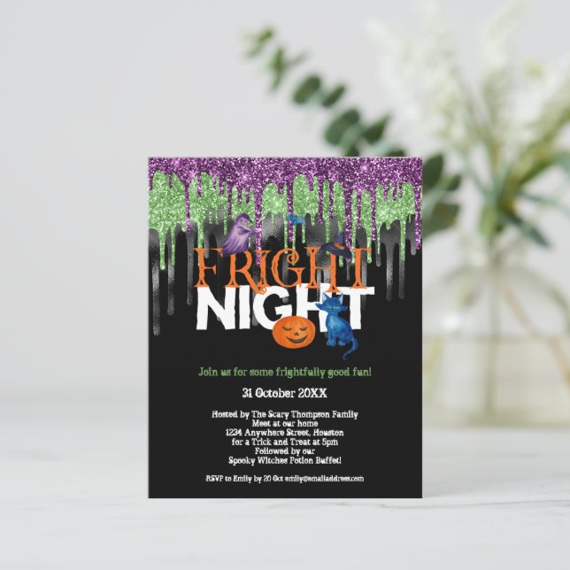 Festa de Halloween com Brilho Noturno de Terror co (Em pé/Frente)