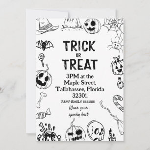 Festa de Halloween, Convite assustador para Doce o
