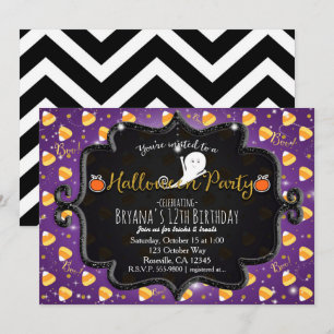 Festa de HALLOWEEN Convite de Fantasma de Candy Co