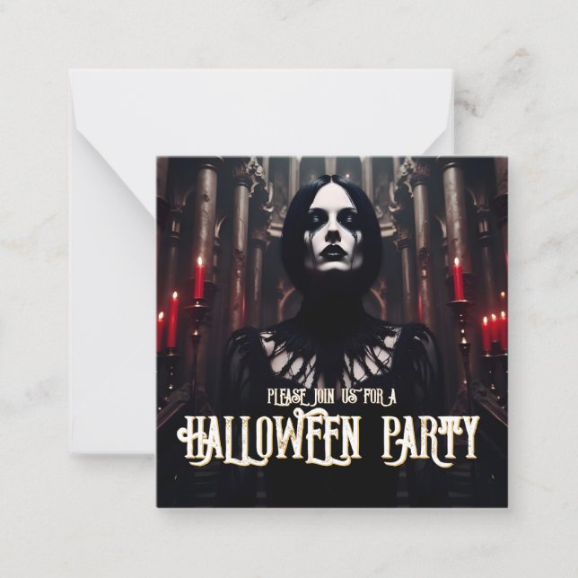 Festa de Halloween – Convite Sombrio Gótico (Frente)