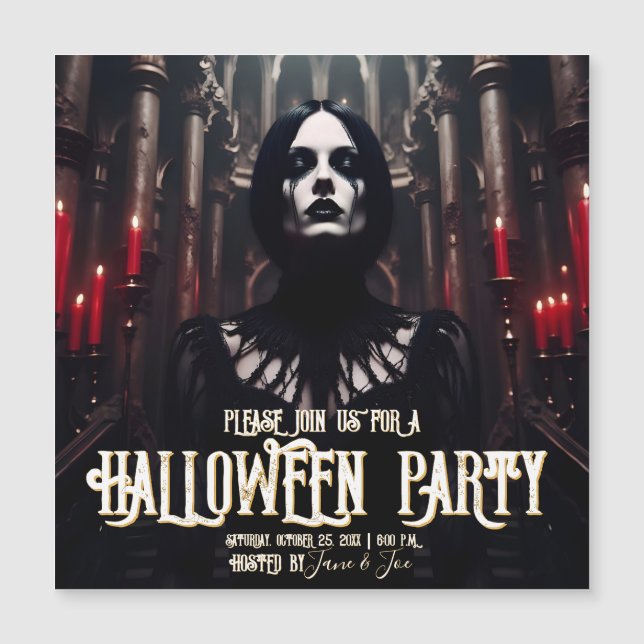 Festa de Halloween – Convite Sombrio Gótico (Frente)