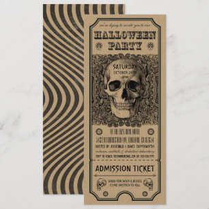 Festa de Halloween - Convites de ingresso Steampun