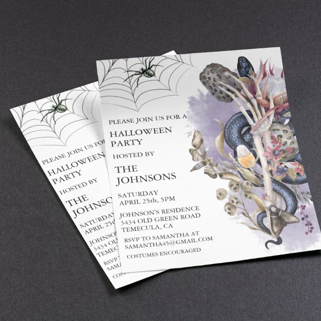 Festa de Halloween Floral Cobra Aquarela  (Criador carregado)