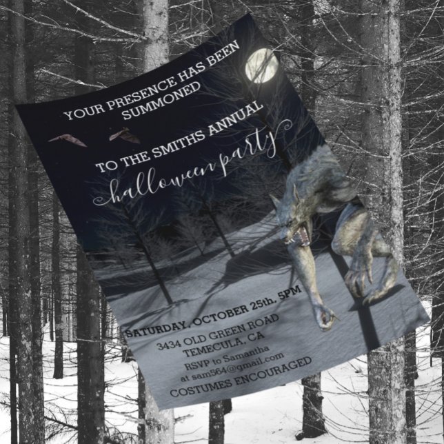 Festa de Halloween Inverno Lobisomem Assustador  (Criador carregado)