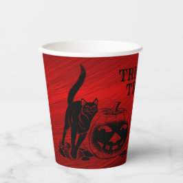 Festa de Halloween Mau Black Cat Pumpkin Red Scary
