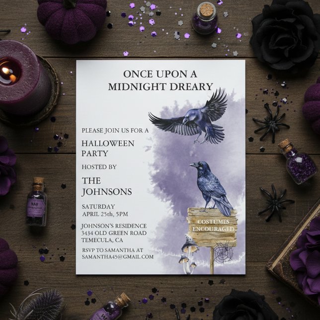 Festa de Halloween Raven Crow Watercolor (Criador carregado)