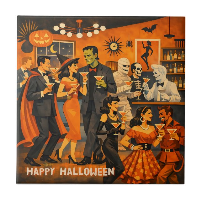 Festa de Martini de Halloween no Estilo Moderno de (Frente)