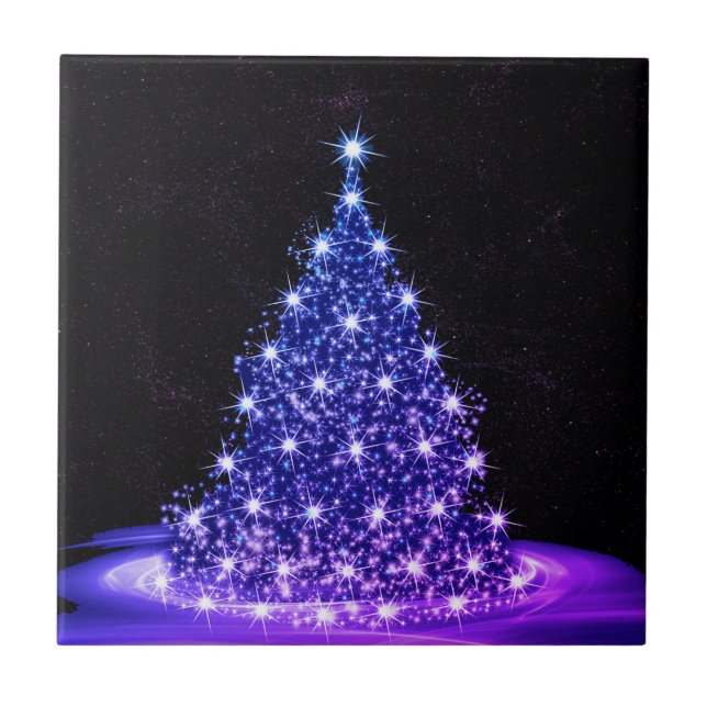 Festa de Natal Árvore Azul Rosa Inverno Preto Rúst (Frente)