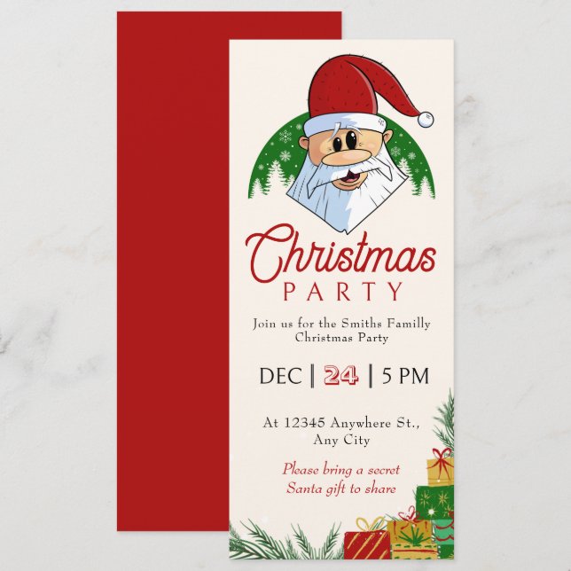 Festa de Natal Bonita Papais noeis Festivos Elegan (Frente/Verso)