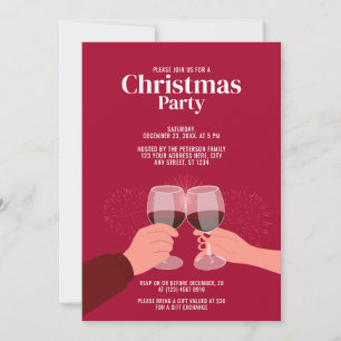 Festa de Natal Convite de Taças de Vinho para Br