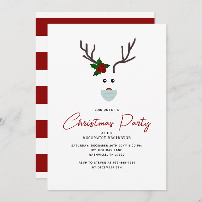 Festa de Natal Engraçada Convite para Revistas Mod (Frente/Verso)