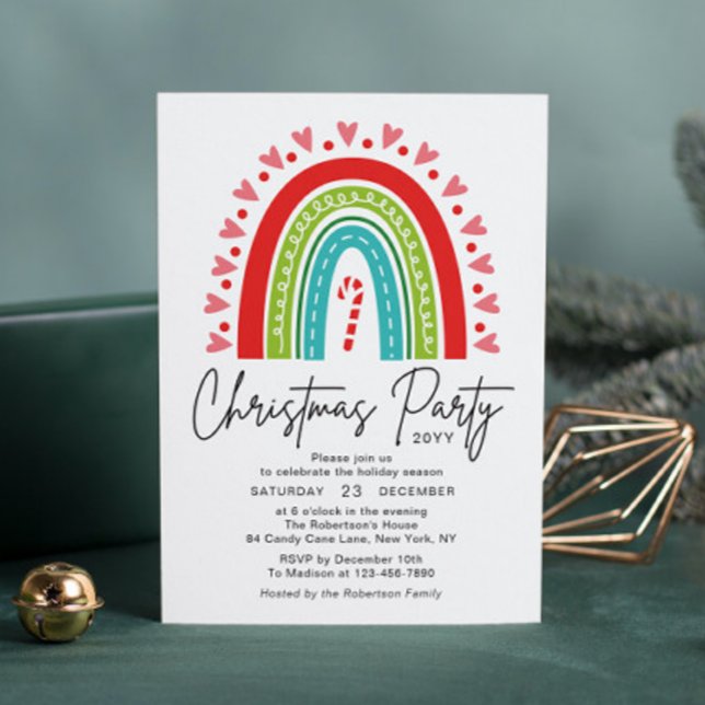 Festa de Natal Festiva Arco-Íris Doce Coração (Criador carregado)