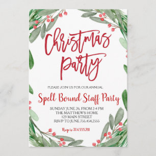 Festa de Natal Greenery Wreath Convite