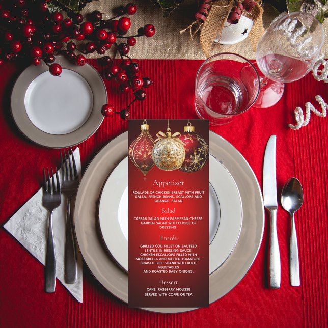 Festa de Natal menu do jantar enfeites vermelhos d (Criador carregado)