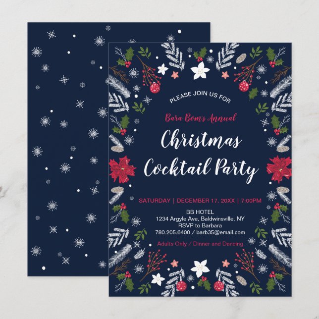 Festa de Natal Moderna, Convites para Festa de Fim (Frente/Verso)