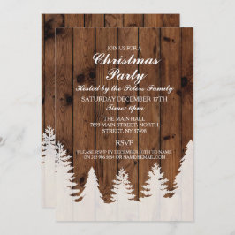 Festa de Natal Rustic Winter Wood Tres Convite