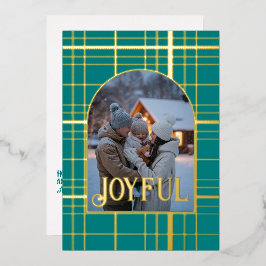 Festa de Natal Teal & Dourada Gingham