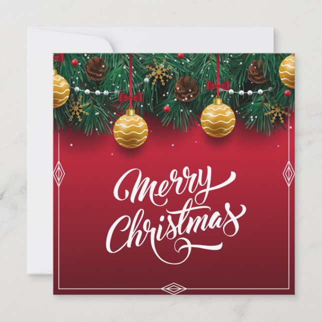 Festa de Natal Vermelha Elegante | Convite (Frente)