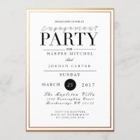 Festa de noivado Chic e Formal | Convite para apre