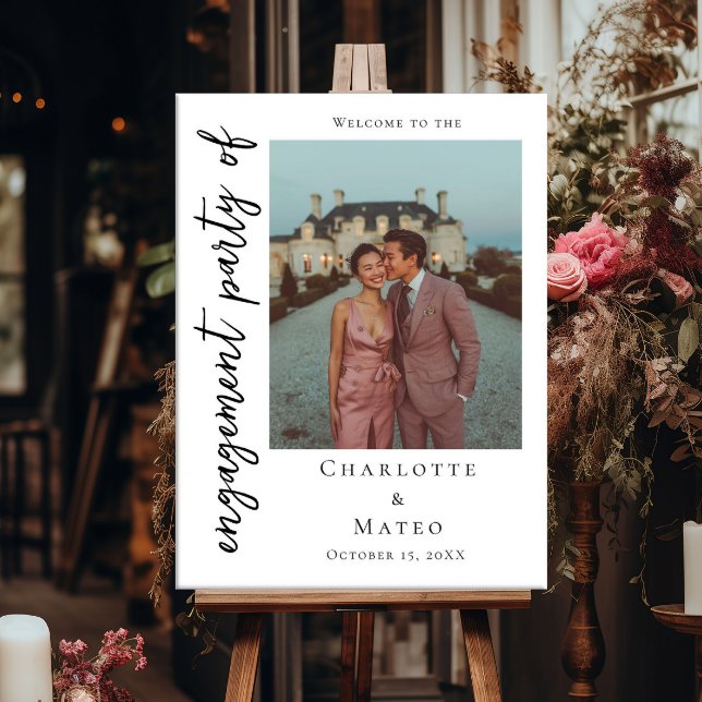 Festa de noivado de boas-vindas da poster moderna (Criador carregado)