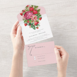 Festa de noivado de Morango e Peonias Rsvp