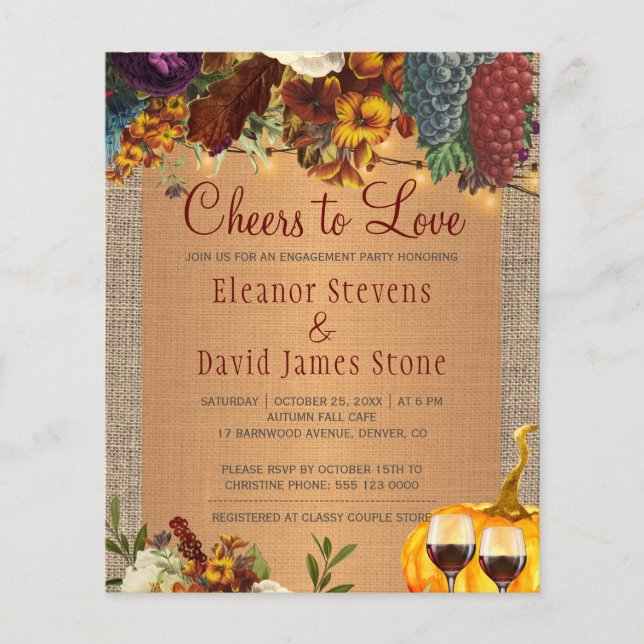 Festa de noivado floral floral de adegas (Frente)