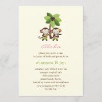 Festa de noivado ou Convite para Chá de Luau Macac