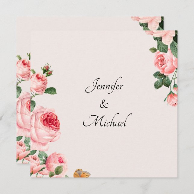 Festa de noivado Rosa Rosa Rosa Azul (Frente/Verso)