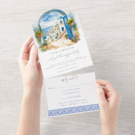 Festa de noivado Santorini Grécia com Rsvp