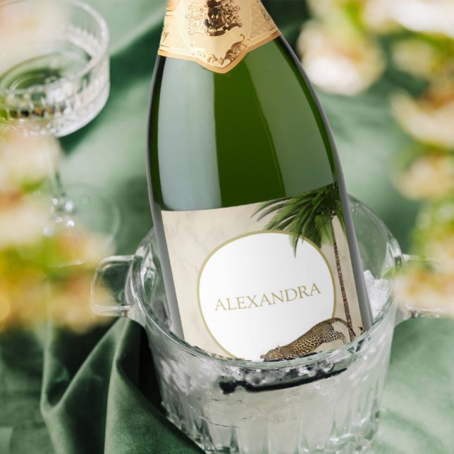 Festa de Palma Elegante de Padrões Animais do Leop (Criador carregado)