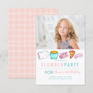 Festa de pijama bonita dorme durante o convite de 