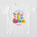 Festa de Piscina de Camisa de Birthday Girl<br><div class="desc">Comemora o aniversário com esta camiseta especial,  design especial e personalizada</div>