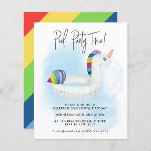 Festa de Piscina de Verão Arco-Íris qualquer Anive