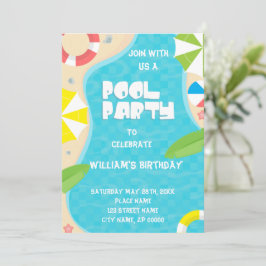 Festa de piscina Qualquer Convite De Aniversário D