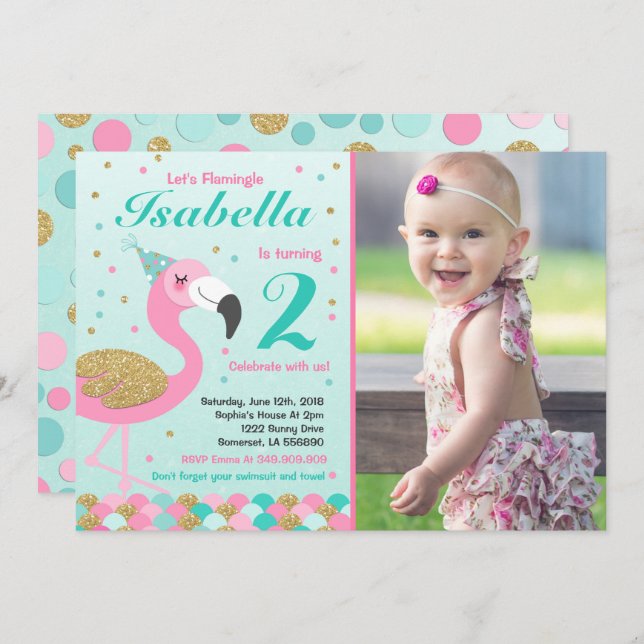 Festa de Piscinas Tópica do Convite de Aniversário (Frente/Verso)