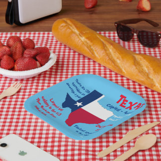 Festa de Prato de Papel Quadrado do Texas Fatos In