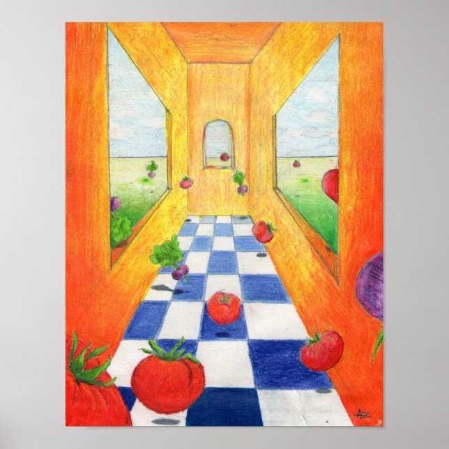 Festa de Salada de Impressão de Tomate e Cozinha R (Frente)