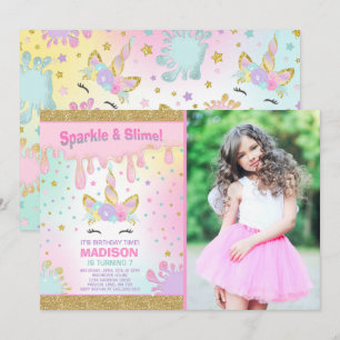 Festa de Slimus de Convite de Aniversário do Unicó