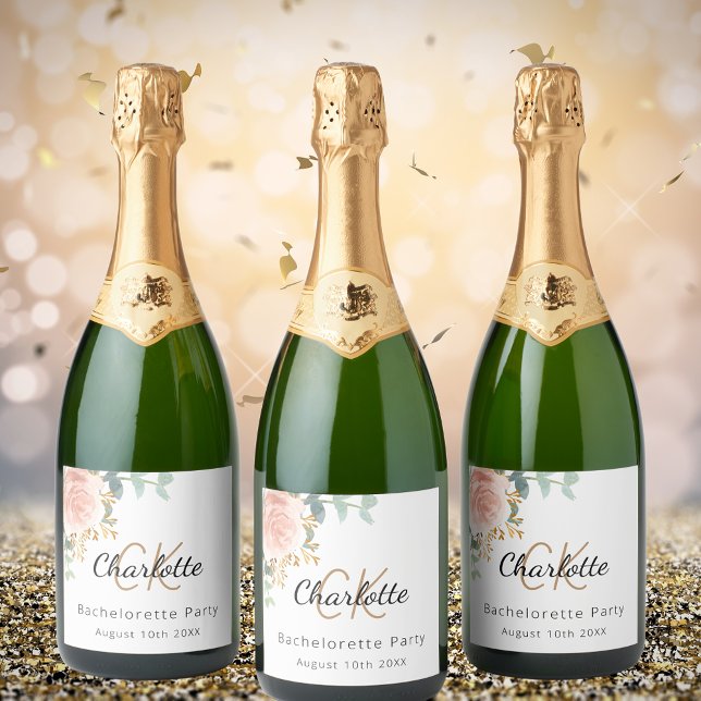 Festa de solteira de monograma de rosa floral (Criador carregado)