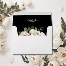 Festa de solteira Floral Branco e Preto-Chic