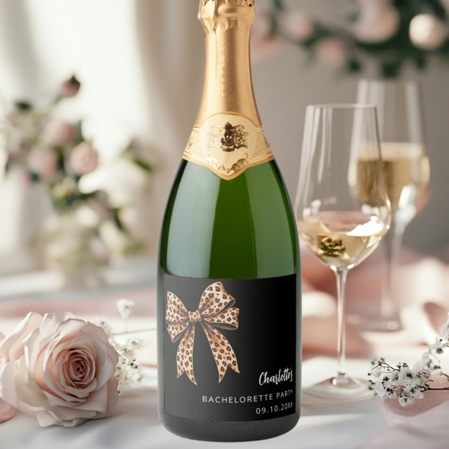 Festa de Solteira laço estampa de leopardo preto (Criador carregado)