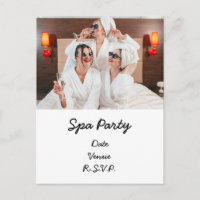 Festa de spa com convite personalizado com sua fot