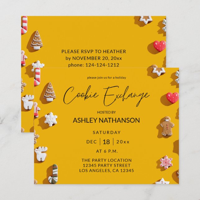Festa de Troca de Biscoitos de Natal com Gingerbre (Frente/Verso)
