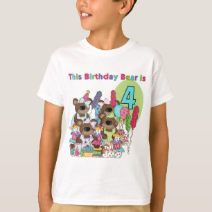 Festa de Urso de Teddy 4º Aniversário Camisetas e